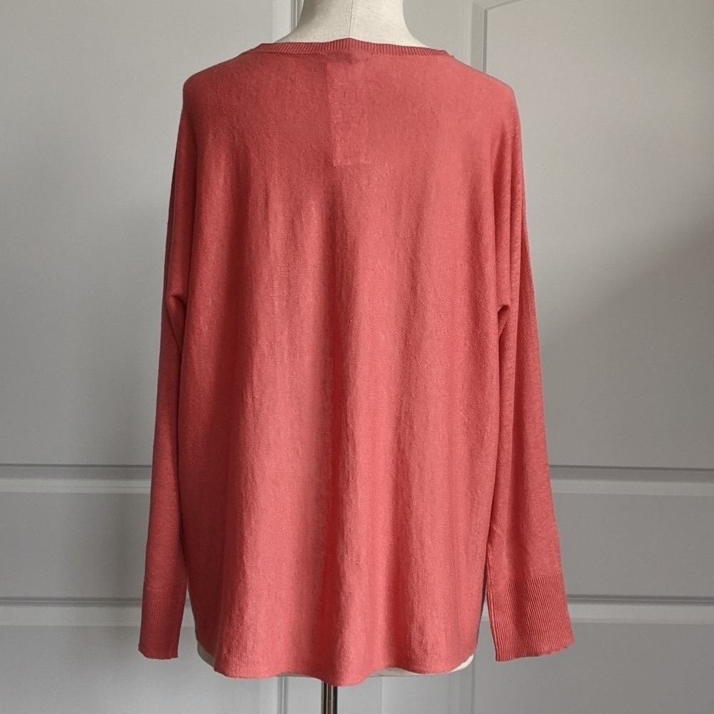 Eileen Fisher Top Pullover Lightweight Long Sleeve Cotton Linen Cedar M NWT - Picture 7 of 15